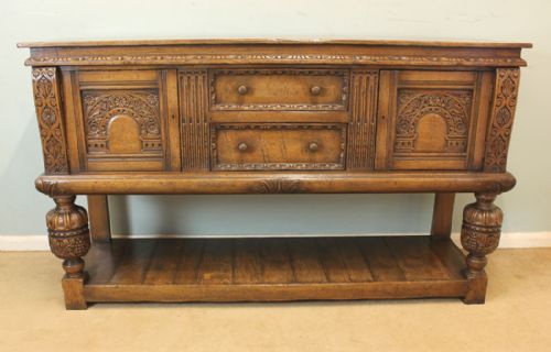 Antique Carved Oak Dresser Base