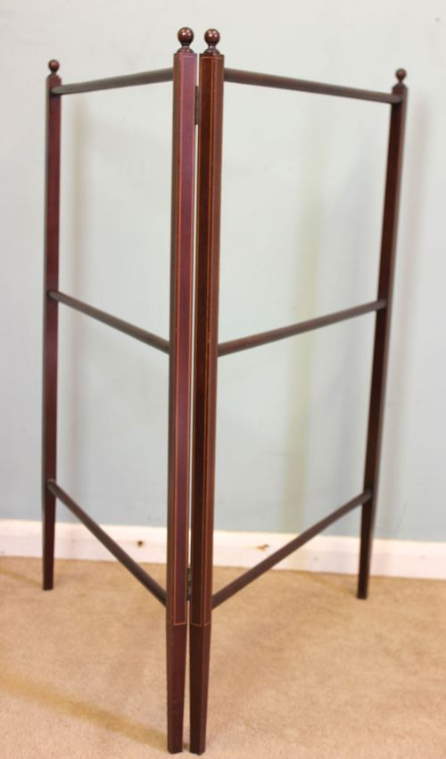 Inlaid Edwardian Mahogany Towel Rail,