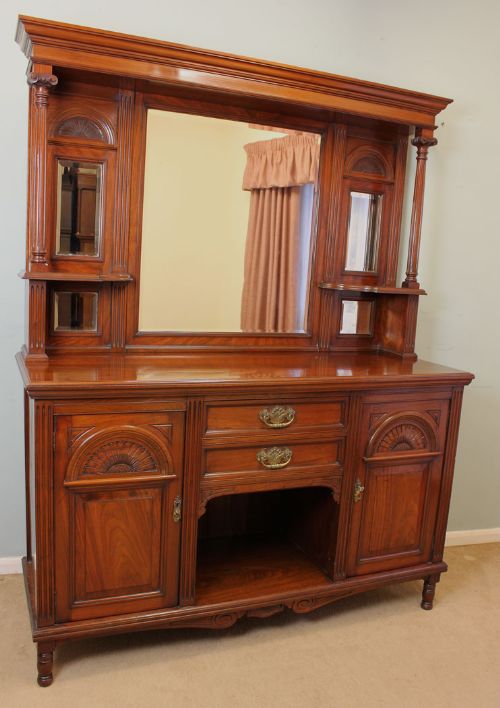 Walnut Victorian Mirror Back Sideboard