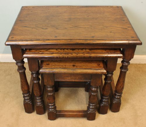Quality Nest of Three Oak Tables