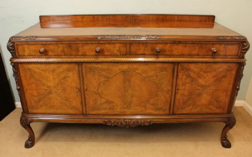 Figured Walnut Antique Sideboard, Server, Maples & Co