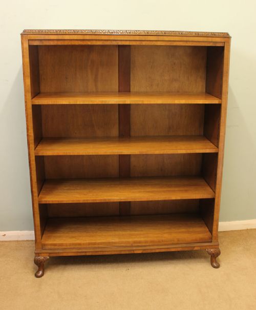 Burr Walnut Open Bookcase