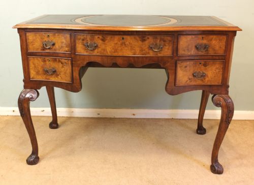 Figured Walnut Knee Hole Writing Desk