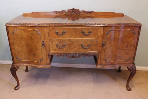 Queen Anne Style Burr Walnut Sideboard