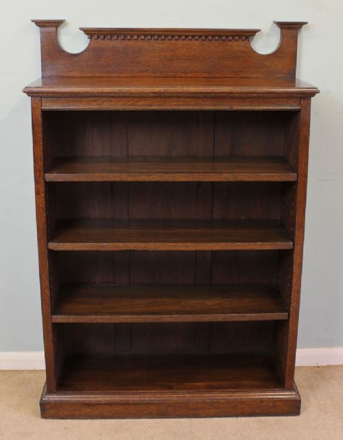 Edwardian Oak Open Bookcase / Shelves