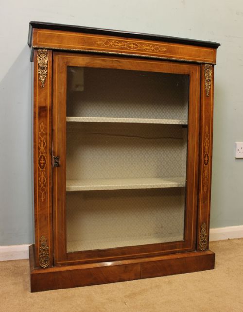 Victorian Walnut Display Side Pier Cabinet