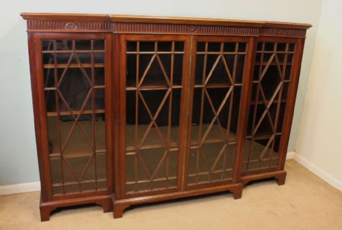 Antique Mahogany Breakfront Bookcase