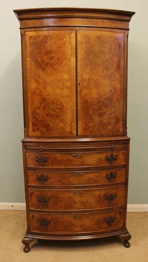 Figured Bow Front Tallboy / Chest