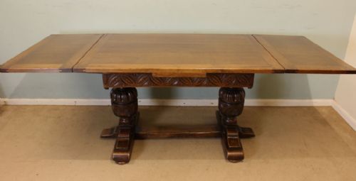 Oak Refectory Draw Leaf Farmhouse Kitchen Dining Table,