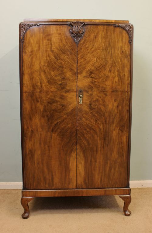 Figured Walnut Wardrobe / Tallboy
