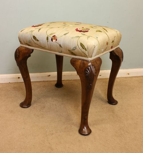 Queen Anne Style Walnut Stool
