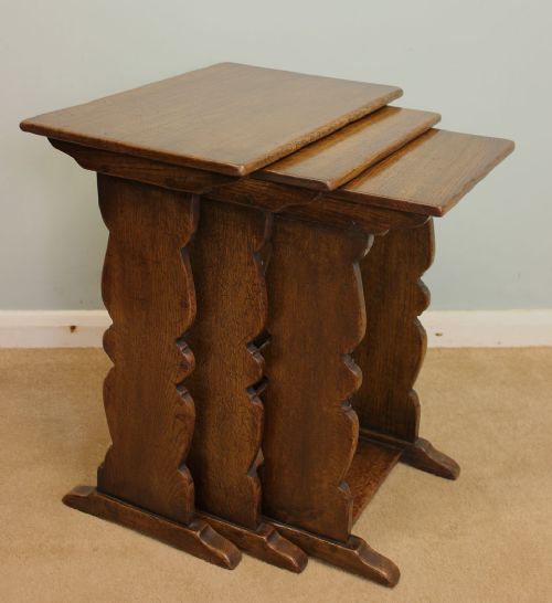 Antique Nest Oak Tables / Coffee Occasional Tables