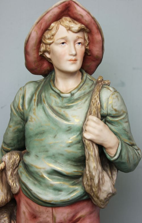 Antique Royal Dux Figure of Fisherman