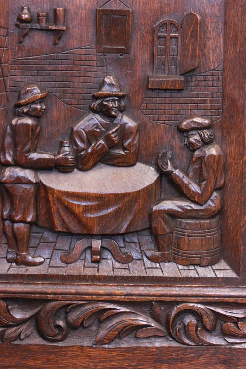 fig 2. Victorian Oak Box Settle, Monks Bench, Hall Seat