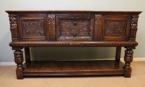 Antique Carved Oak Sideboard Dresser Base