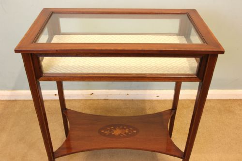 fig 1. Antique Mahogany Inlaid Display Table