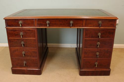 fig 2. Victorian Mahogany Kneehole Pedestal Writing Desk