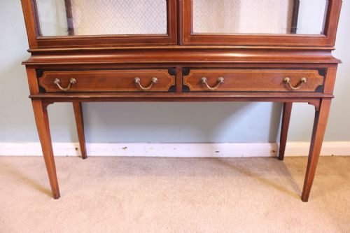 fig 2. Antique Mahogany Edwardian Inlaid Display Cabinet