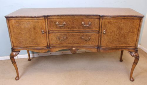 Quality Burr Walnut Sideboard Dresser, Hille London