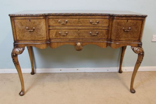 Quality Burr Walnut Sidetable / Sideboard Server / Cutlery Table, Hille London
