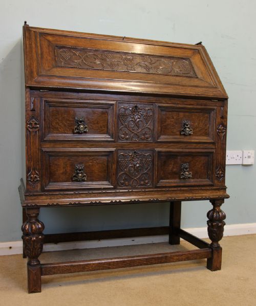 Antique Oak Bureau Writing Desk
