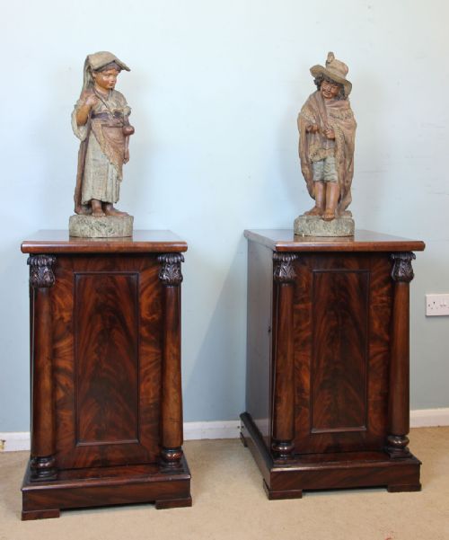 Pair Victorian Bedside Cabinets / Cupboards / Tables