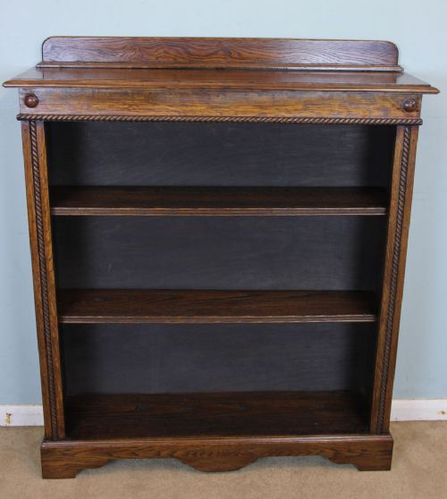 Antique Oak Open Bookcase