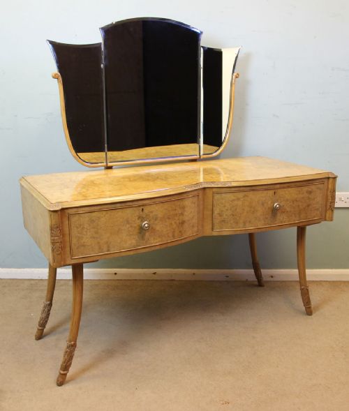 Antique Burr Walnut Dressing Table, Stamped Hille London