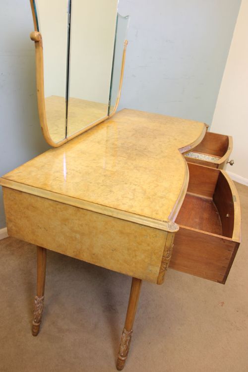 fig 2. Antique Burr Walnut Dressing Table, Stamped Hille London