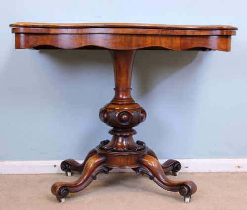 Victorian Figured Walnut Tea Table, Console Side Table
