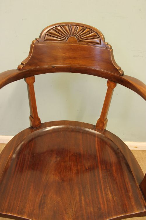 fig 2. Antique Victorian Swivel Mahogany Desk Chair