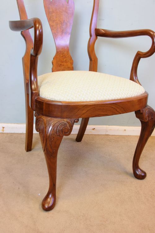 fig 1. Set Six Queen Anne Style Dining Chairs