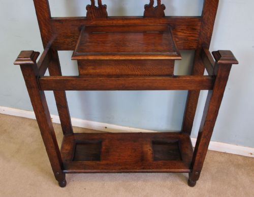 fig 2. Antique Arts Crafts Oak Hall Stand