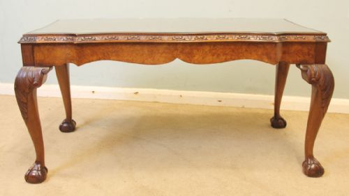 fig 1. Burr Walnut Coffee Table Queen Anne Style