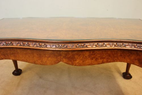 fig 2. Burr Walnut Coffee Table Queen Anne Style