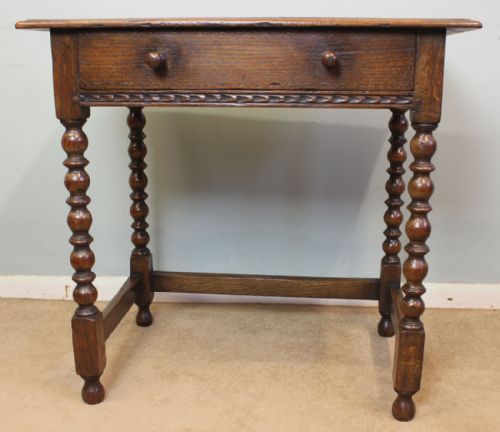 Antique Oak Hall / Side Table, Farmhouse Occasional Writing Lamp Table