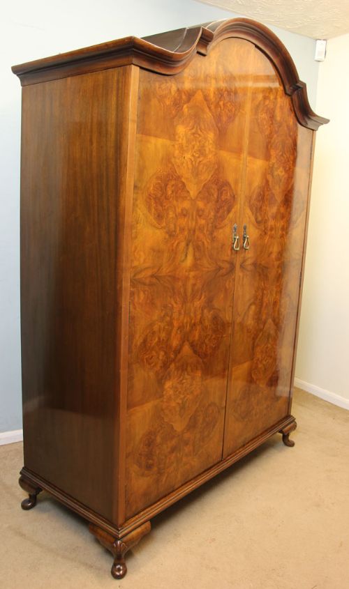 fig 2. Antique Burr Walnut Two door Wardrobe