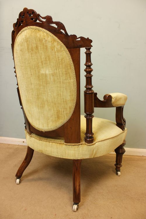 fig 2. Antique Victorian Walnut Armchair