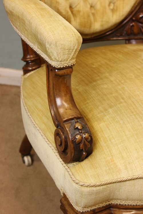 fig 3. Antique Victorian Walnut Armchair