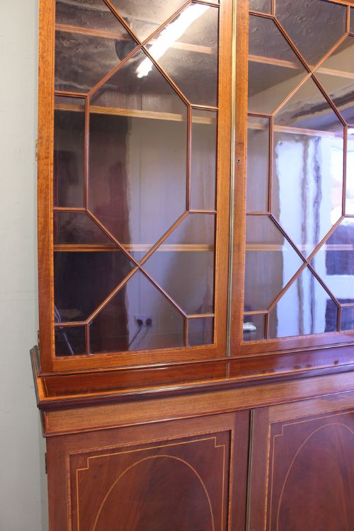 fig 3. Antique Edwardian Inlaid Mahogany Bookcase