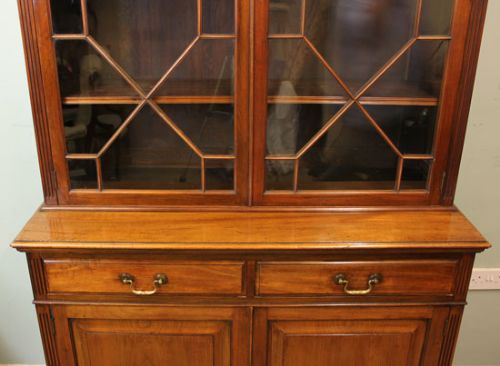 fig 1. Antique Mahogany Glazed Cupboard Bookcase