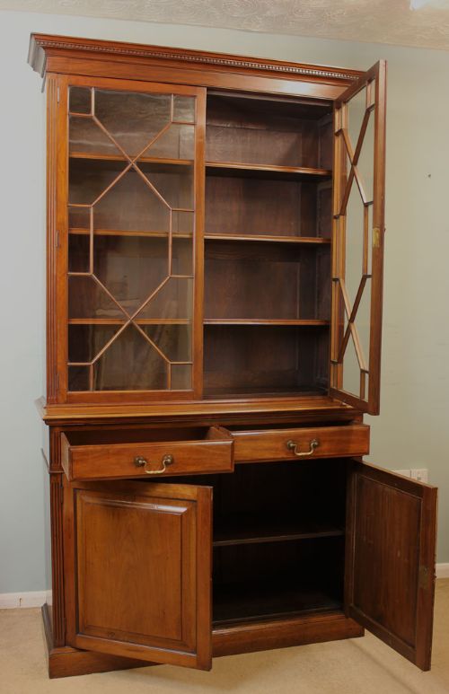 fig 2. Antique Mahogany Glazed Cupboard Bookcase