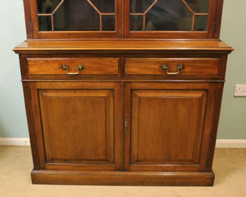 fig 3. Antique Mahogany Glazed Cupboard Bookcase