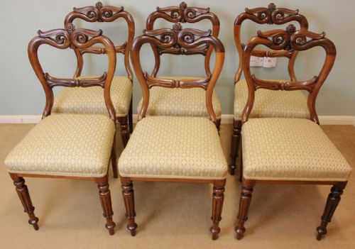 Quality Set Six Rosewood Dining Chairs