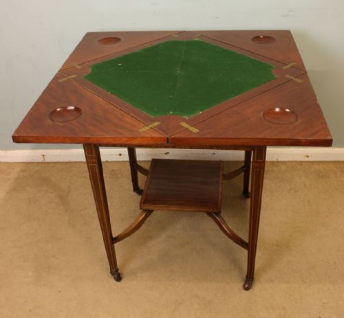 fig 2. Edwardian Mahogany Inlaid Card Games Table