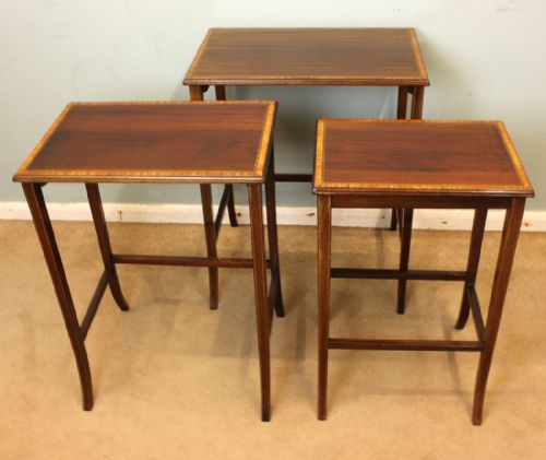 fig 2. Edwardian Mahogany Inlaid Nest of Tables