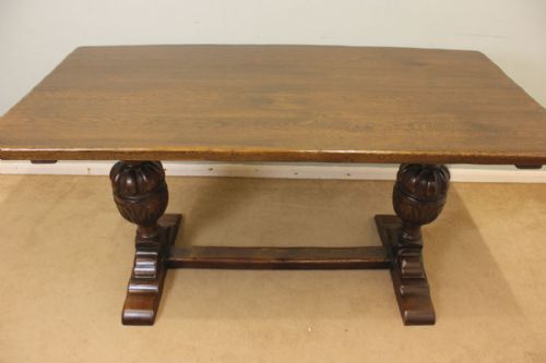 fig 1. Antique Oak Refectory Farmhouse Kitchen Dining Table