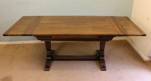 Antique Oak Draw Leaf Farmhouse Kitchen Dining Table