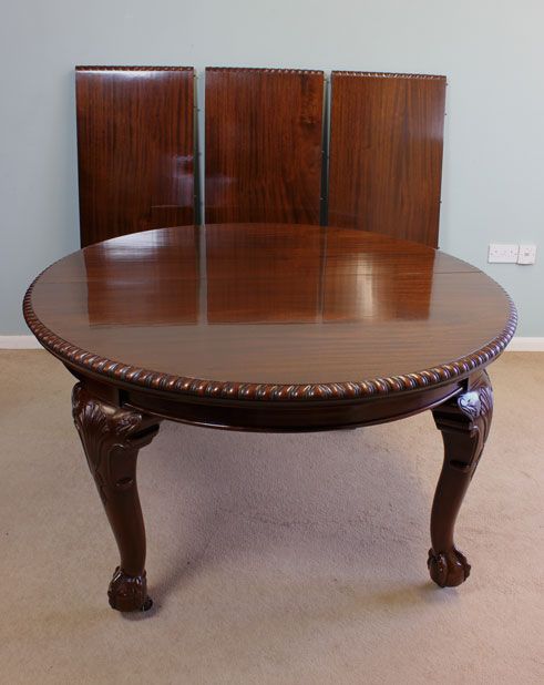 fig 1. Large Antique Mahogany Extending Dining Table