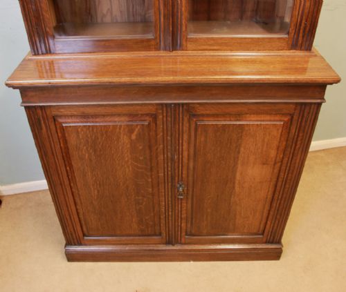 fig 2. Antique Edwardian Oak Cupboard Bookcase
